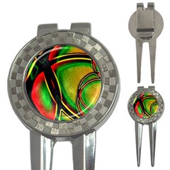 Multicolored Modern Abstract Design Golf Pitchfork & Ball Marker by dflcprints