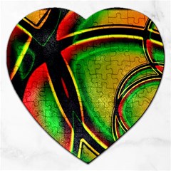 Multicolored Modern Abstract Design Jigsaw Puzzle (heart)