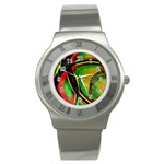 Multicolored Modern Abstract Design Stainless Steel Watch (Slim) Front