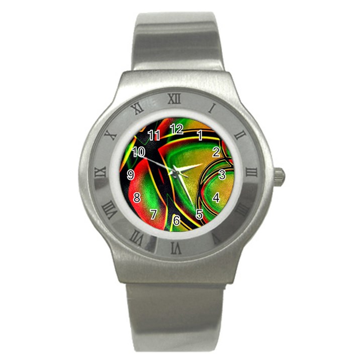 Multicolored Modern Abstract Design Stainless Steel Watch (Slim)