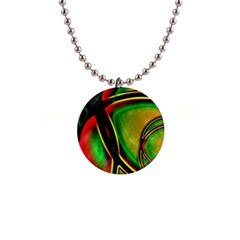 Multicolored Modern Abstract Design Button Necklace