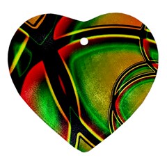 Multicolored Modern Abstract Design Heart Ornament (two Sides)