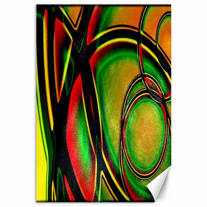 Multicolored Modern Abstract Design Canvas 12  x 18  (Unframed)