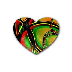 Multicolored Modern Abstract Design Drink Coasters (heart) by dflcprints