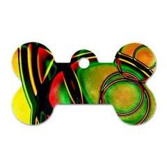 Multicolored Modern Abstract Design Dog Tag Bone (one Sided)