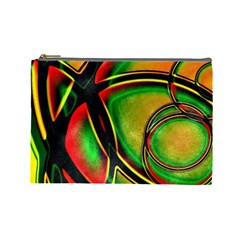 Multicolored Modern Abstract Design Cosmetic Bag (large)