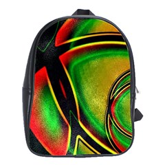 Multicolored Modern Abstract Design School Bag (large)