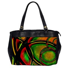 Multicolored Modern Abstract Design Oversize Office Handbag (one Side)