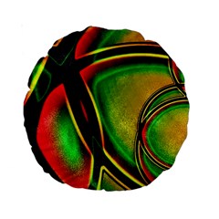 Multicolored Modern Abstract Design 15  Premium Round Cushion 