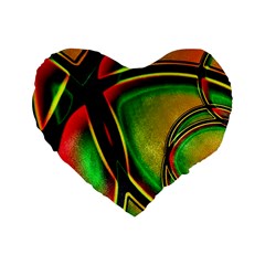 Multicolored Modern Abstract Design 16  Premium Heart Shape Cushion 