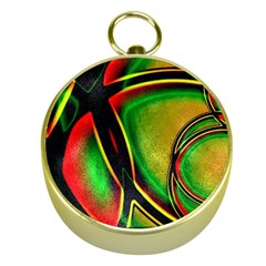 Multicolored Modern Abstract Design Gold Compass