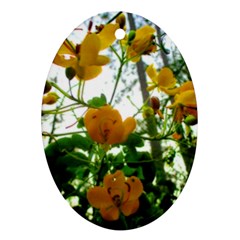 Yellow Flowers Oval Ornament