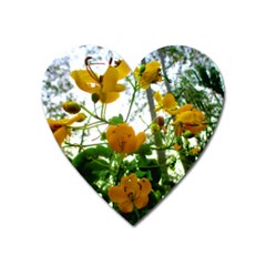 Yellow Flowers Magnet (heart) by SaraThePixelPixie