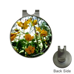 Yellow Flowers Hat Clip With Golf Ball Marker