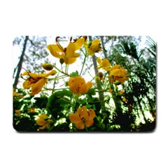 Yellow Flowers Small Door Mat by SaraThePixelPixie