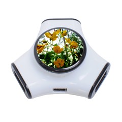 Yellow Flowers 3 Port Usb Hub