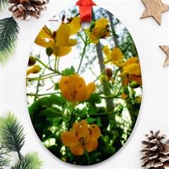 Yellow Flowers Oval Ornament