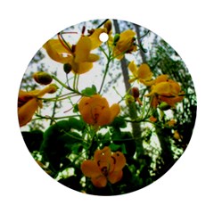 Yellow Flowers Round Ornament (two Sides)