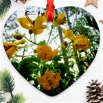 Yellow Flowers Heart Ornament (Two Sides) Front