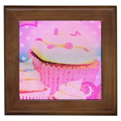 Cupcakes Covered In Sparkly Sugar Framed Ceramic Tile