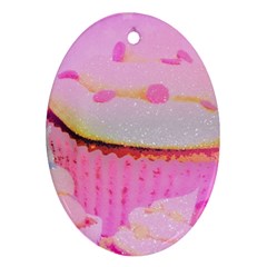 Cupcakes Covered In Sparkly Sugar Oval Ornament