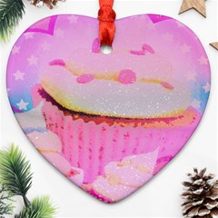 Cupcakes Covered In Sparkly Sugar Heart Ornament (two Sides) by StuffOrSomething