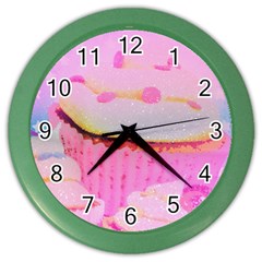 Cupcakes Covered In Sparkly Sugar Wall Clock (color)