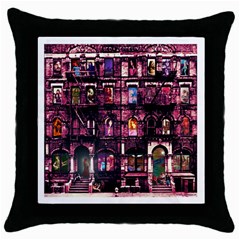 Physical Graffitied Black Throw Pillow Case