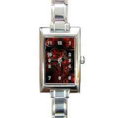 Phenomenon, Orange Gold Cosmic Explosion Rectangular Italian Charm Watch