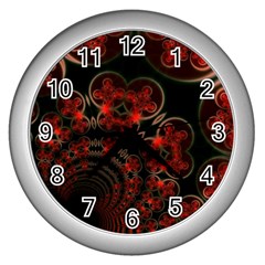 Phenomenon, Orange Gold Cosmic Explosion Wall Clock (silver)