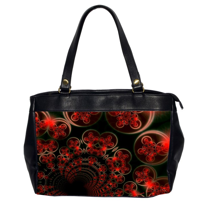 Phenomenon, Orange Gold Cosmic Explosion Oversize Office Handbag (Two Sides)