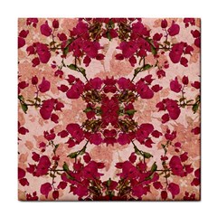 Retro Vintage Floral Motif Ceramic Tile