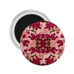 Retro Vintage Floral Motif 2 25  Button Magnet by dflcprints