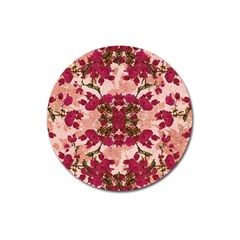 Retro Vintage Floral Motif Magnet 3  (round) by dflcprints