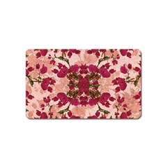 Retro Vintage Floral Motif Magnet (name Card) by dflcprints