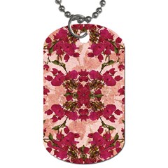 Retro Vintage Floral Motif Dog Tag (one Sided) by dflcprints