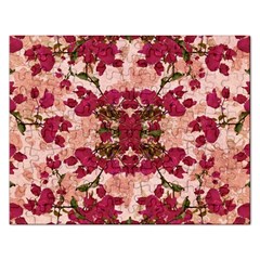 Retro Vintage Floral Motif Jigsaw Puzzle (rectangle)