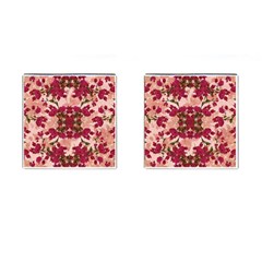 Retro Vintage Floral Motif Cufflinks (square)