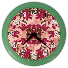 Retro Vintage Floral Motif Wall Clock (color)