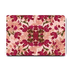 Retro Vintage Floral Motif Small Door Mat by dflcprints