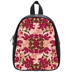 Retro Vintage Floral Motif School Bag (small)