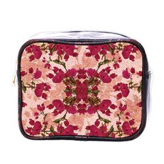 Retro Vintage Floral Motif Mini Travel Toiletry Bag (one Side) by dflcprints