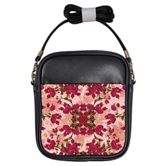 Retro Vintage Floral Motif Girl s Sling Bag by dflcprints