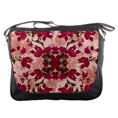 Retro Vintage Floral Motif Messenger Bag by dflcprints