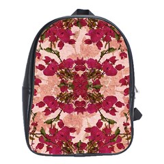 Retro Vintage Floral Motif School Bag (xl) by dflcprints