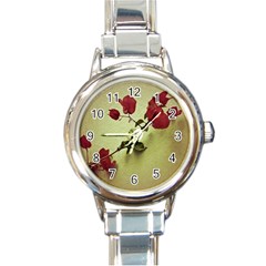 Santa Rita Flower In Warm Colors Wall Photo Round Italian Charm Watch by dflcprints