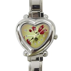 Santa Rita Flower Heart Italian Charm Watch  by dflcprints