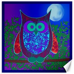 Moon Owl Canvas 12  X 12  (unframed)