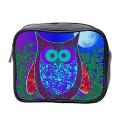 Moon Owl Mini Travel Toiletry Bag (two Sides)