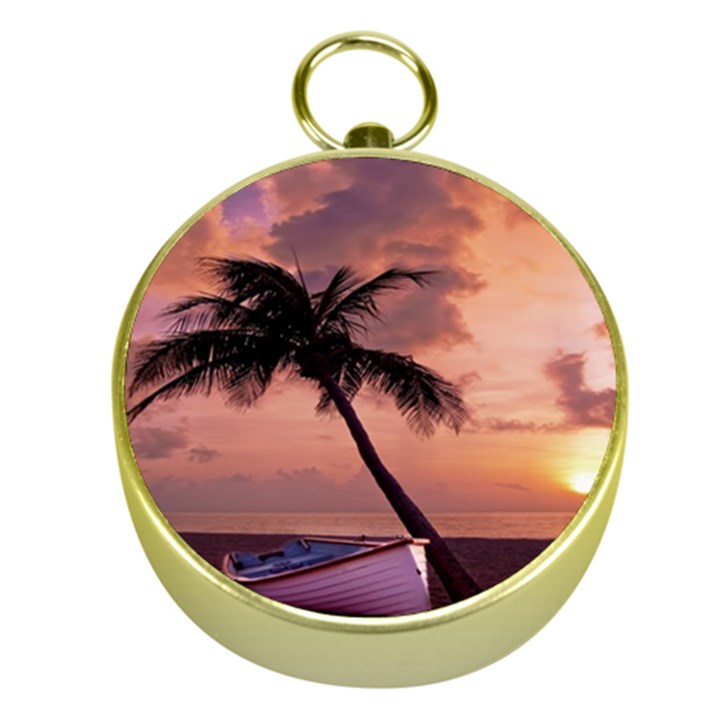 Sunset At The Beach Gold Compass